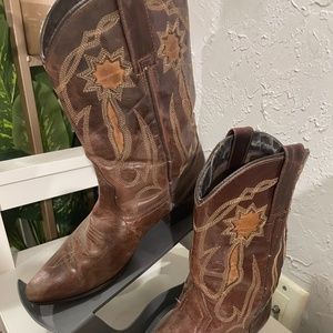Oak Tree Farm Cowboy Brown Boots Size 6.5/7